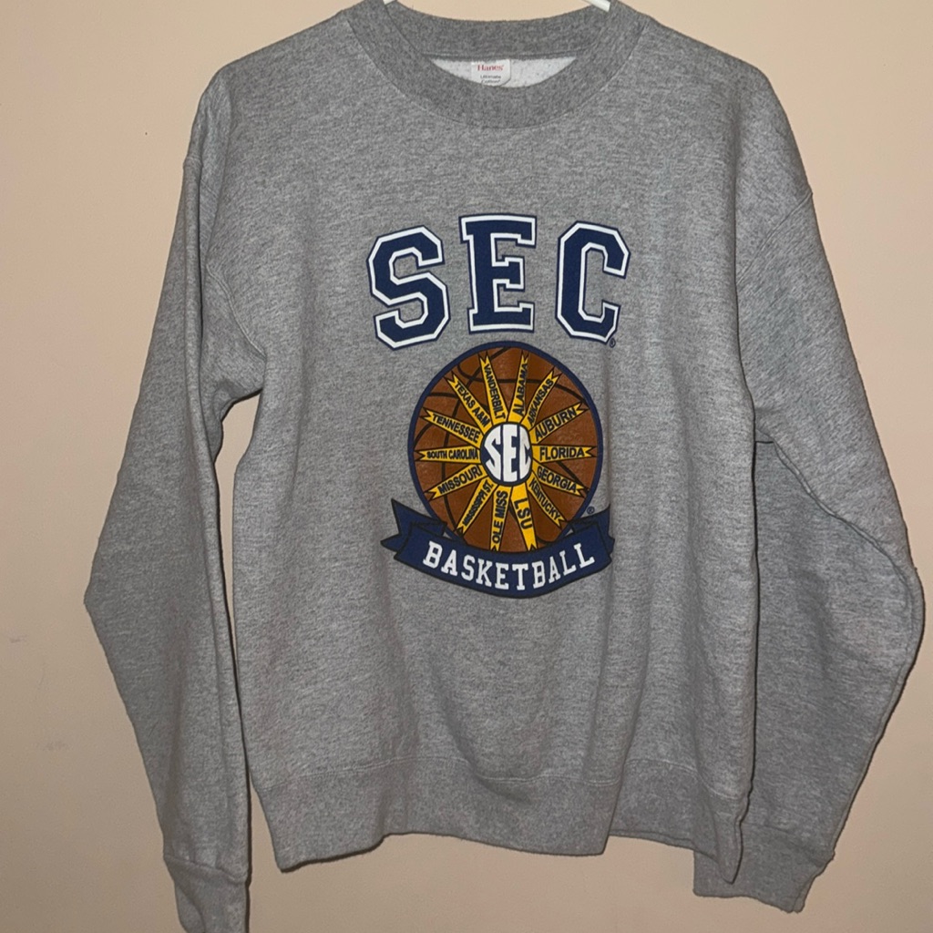 Hanes Vintage Sec Basketball Gray Crewneck No Tag